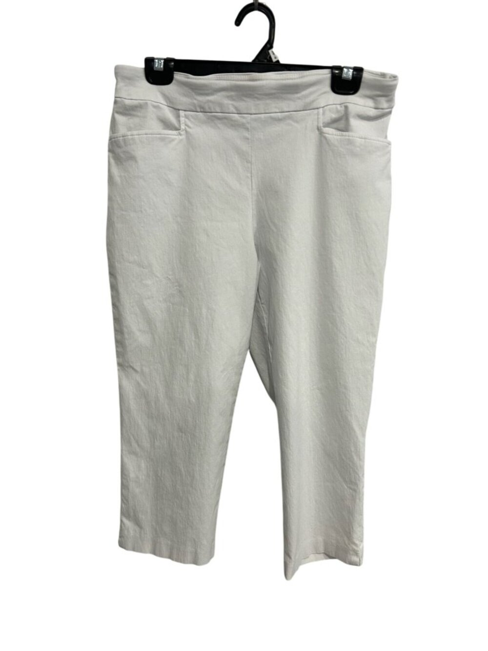 Time And Tru Large Arctic White Capri Pants Rayon Blend Stretch Minimalist